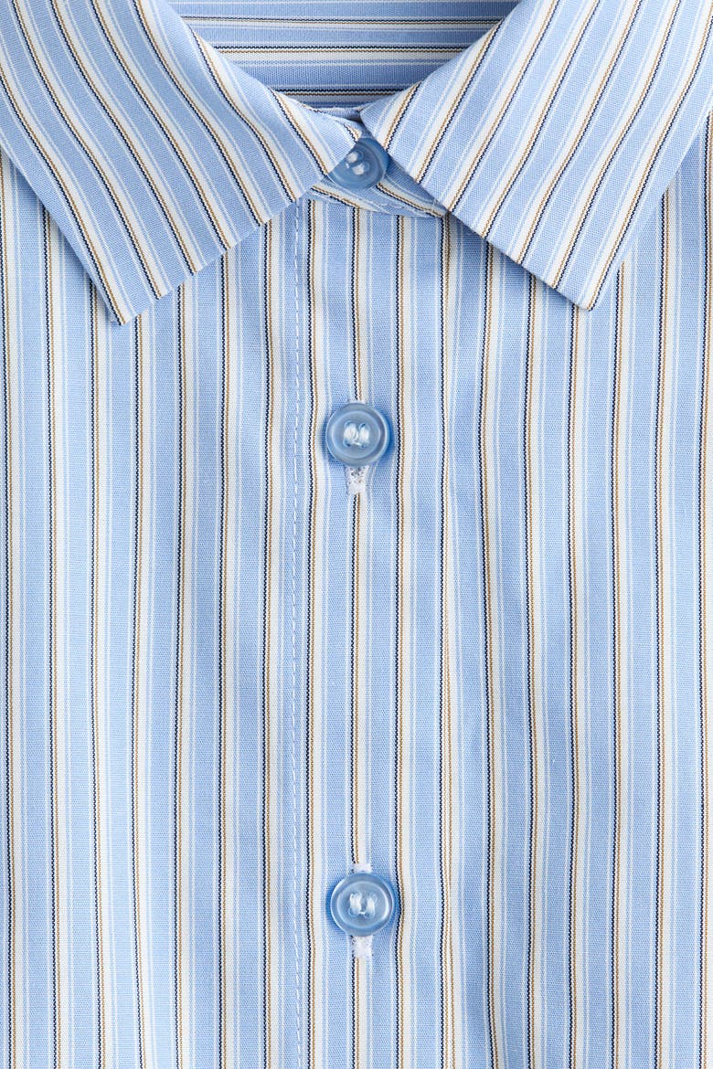 Cotton Peplum Shirt, Alternate, color, Light blue/pinstriped