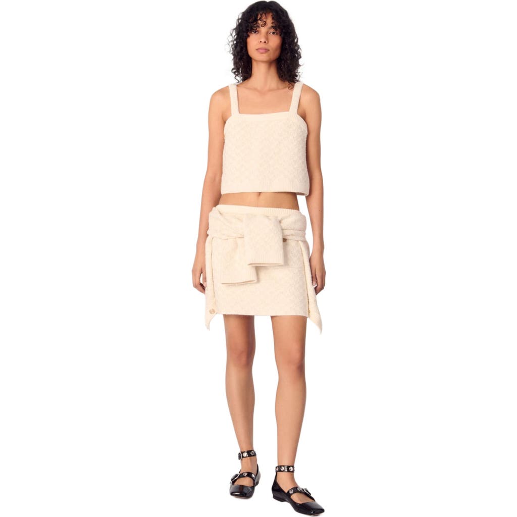 MAJE MAJE TWEED-EFFECT KNIT CROP TOP