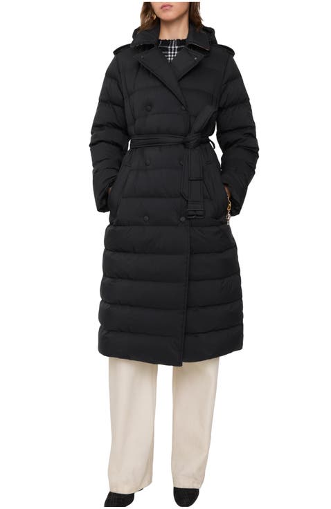 Long Nylon Hooded Puffer Coat
