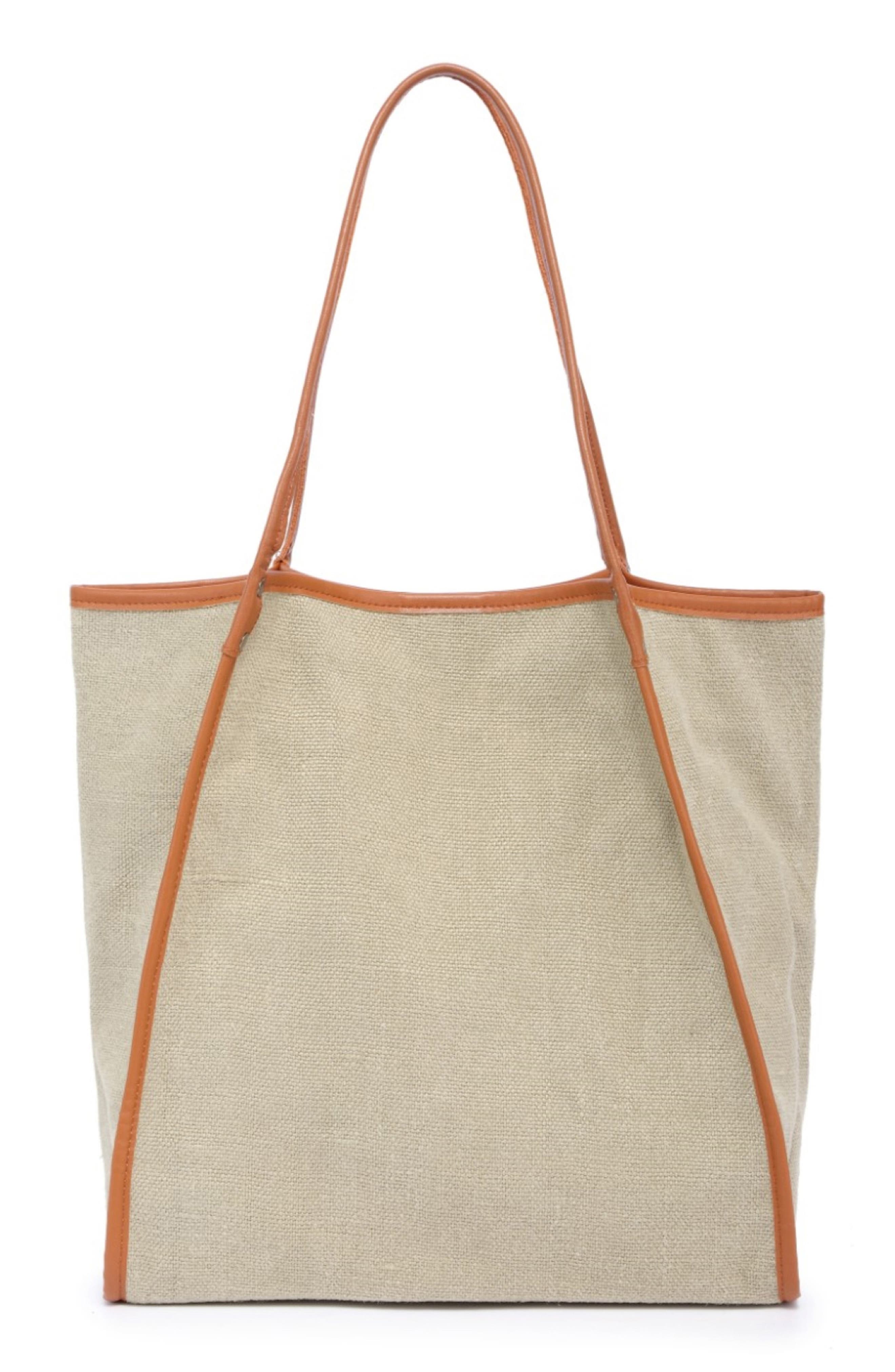 Pine Hill Leather Trim Canvas Tote, Alternate, color, IVORY