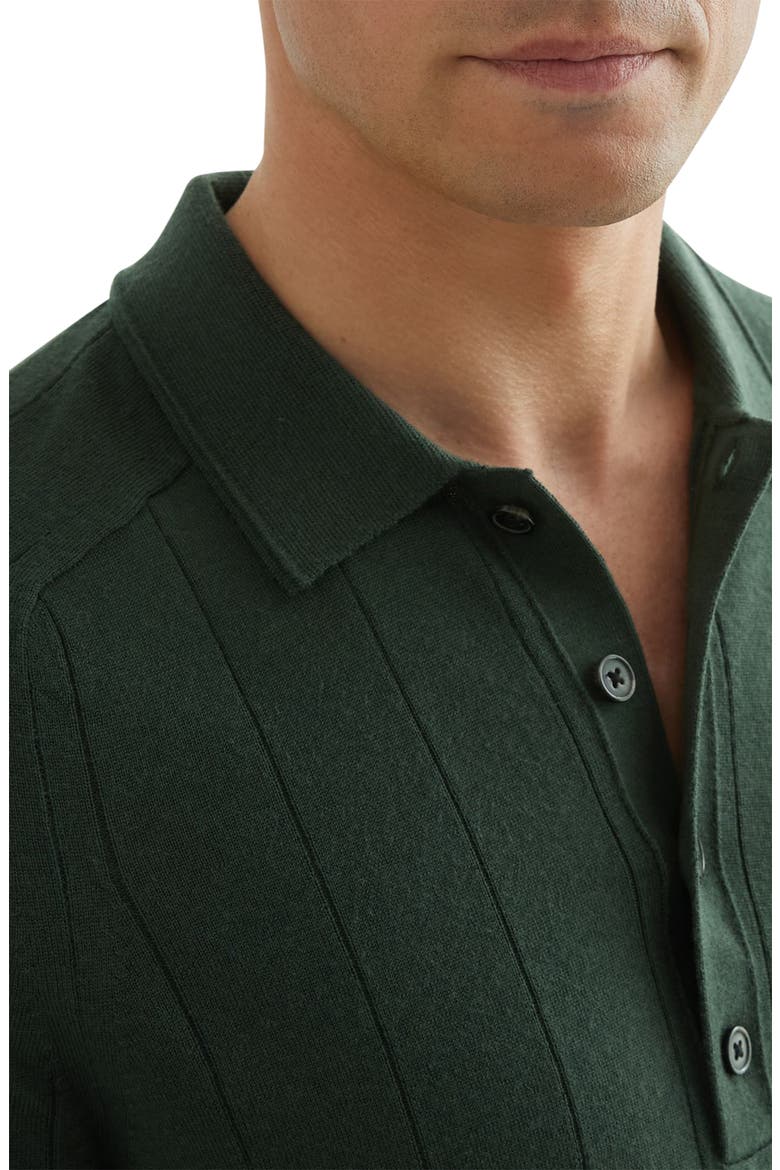 Greyson Long Sleeve Merino Wool Polo, Alternate, color, DARK GREEN