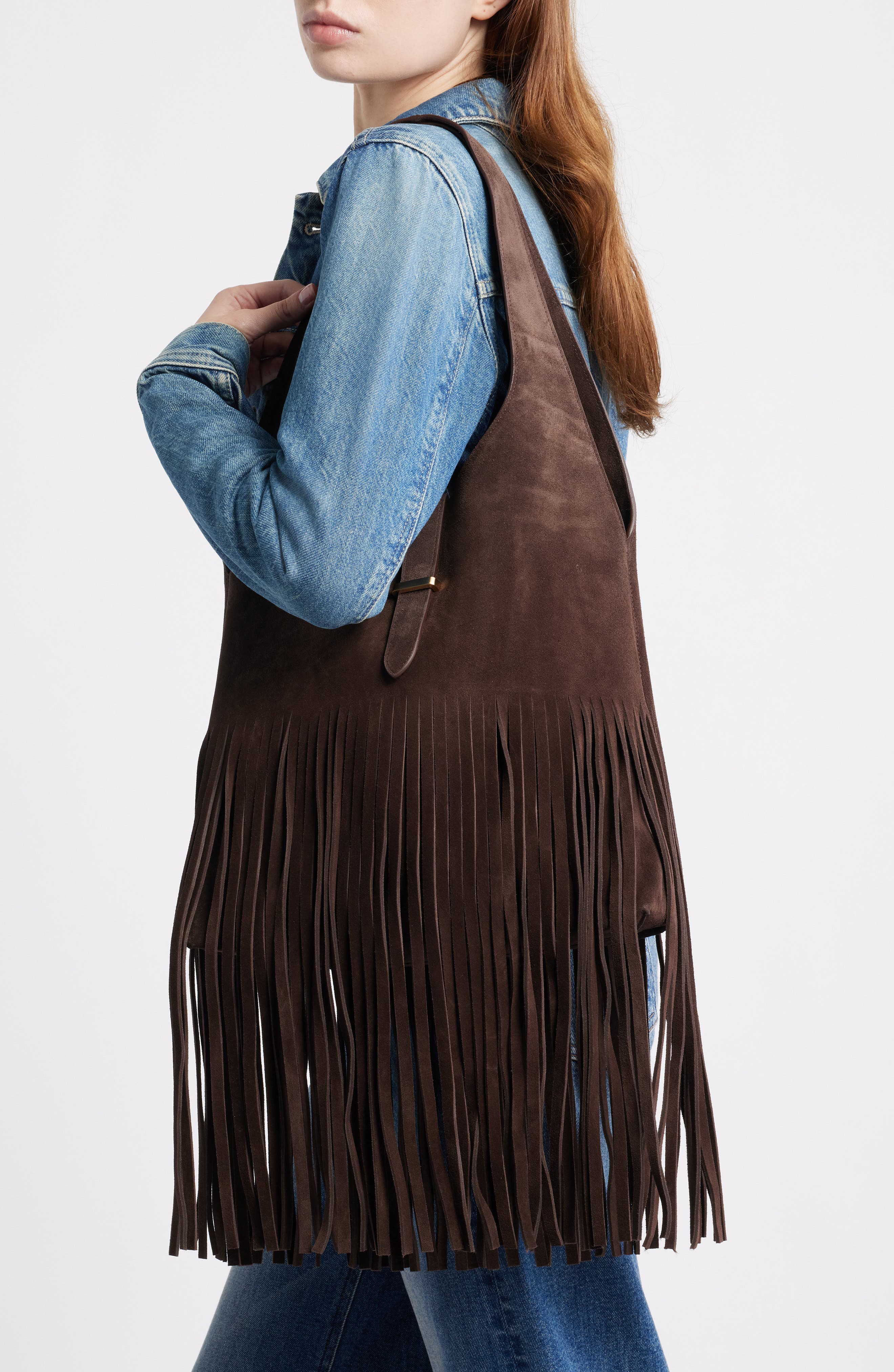 Reformation Ivy Suede Tote, Alternate, color, Boss Suede