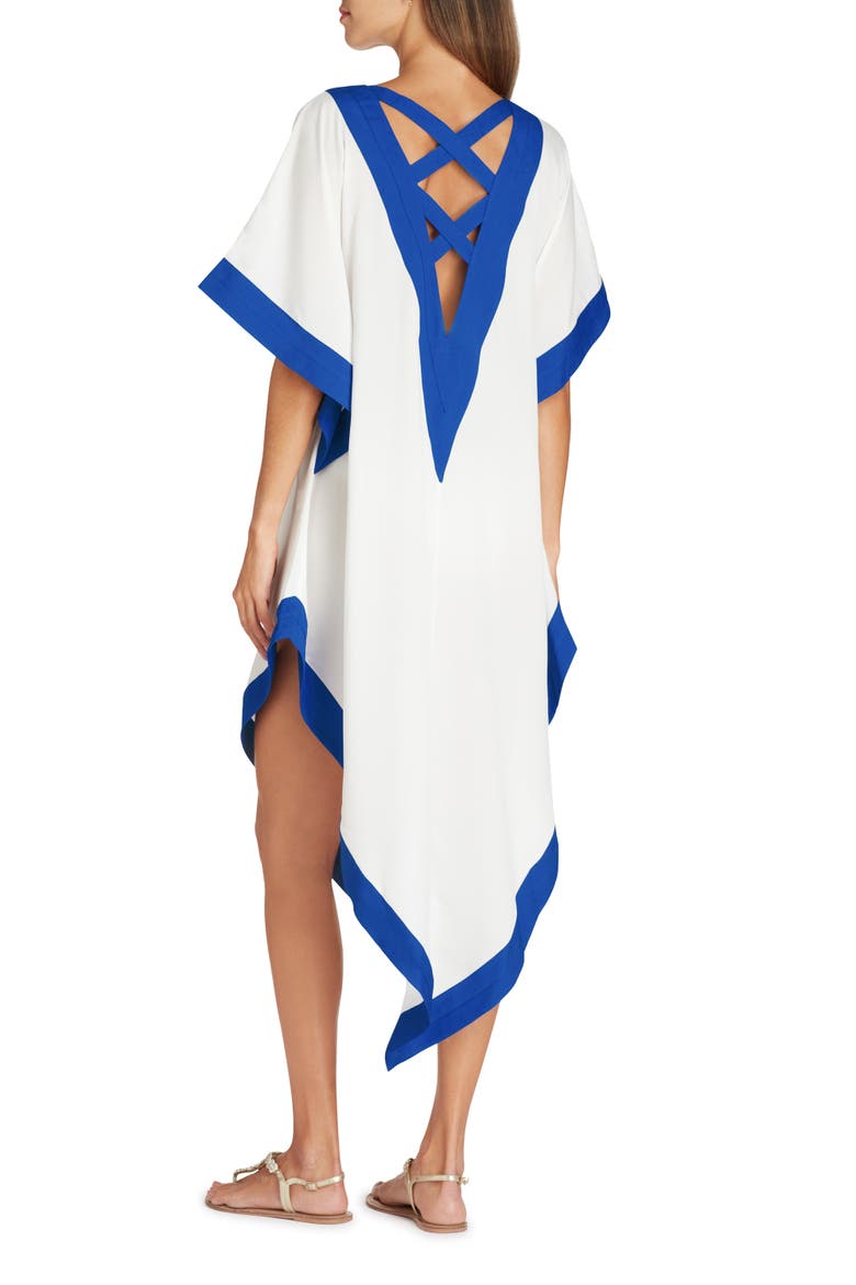 Aria High-Low Crepe de Chine Cover-up Dress, Alternate, color, Off White