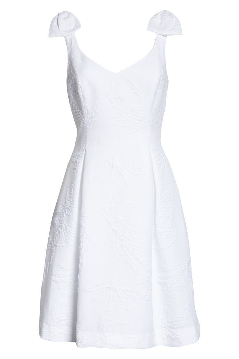 Linnet Jacquard Fit & Flare Dress, Alternate, color, RESORT WHI