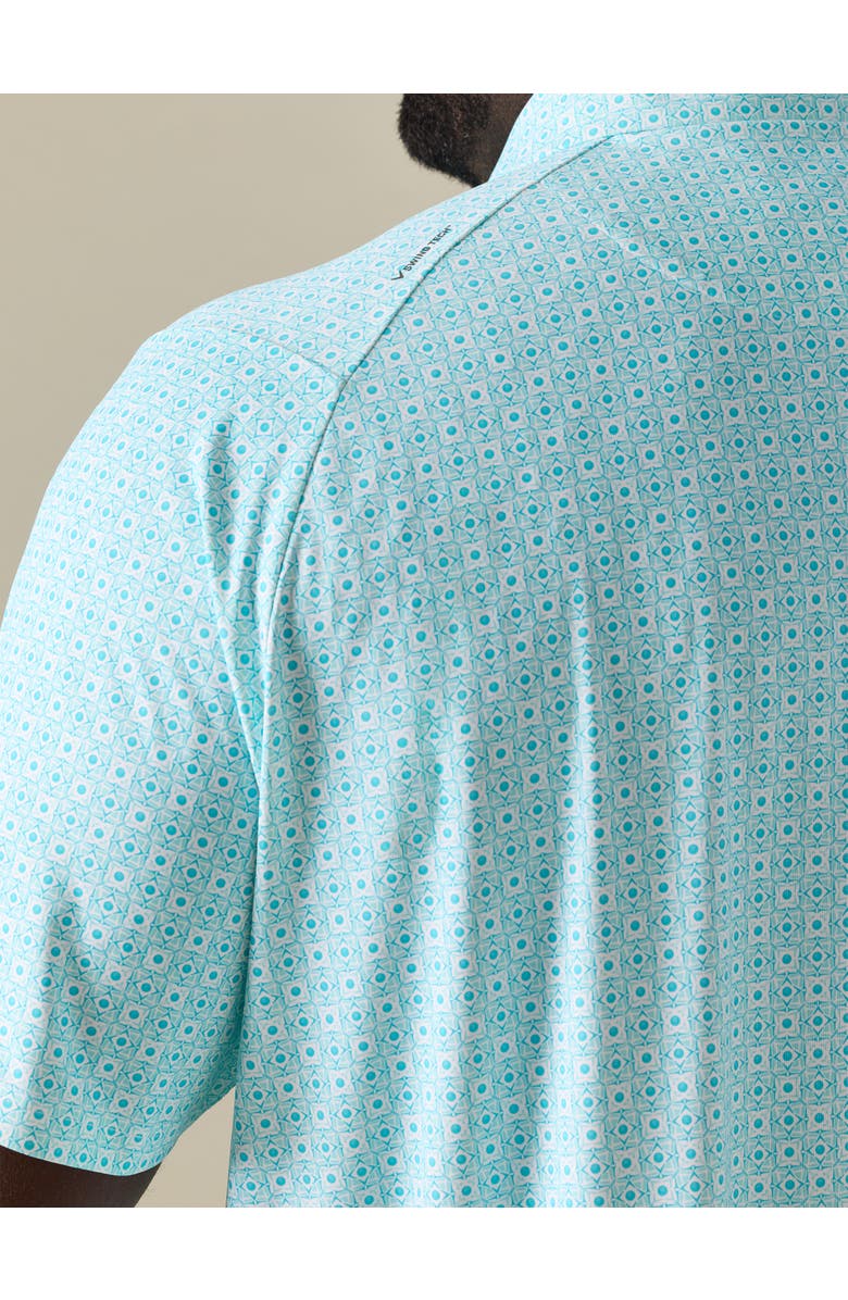 Callaway Big & Tall Foulard Print Golf Polo Shirt, Alternate, color, Blue Curacao