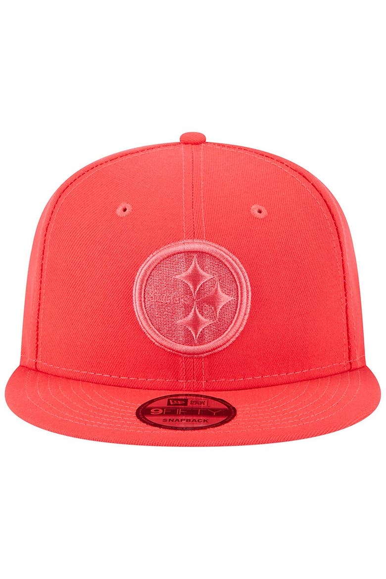 Men's New Era Red Pittsburgh Steelers Color Pack Brights 9FIFTY Snapback Hat, Alternate, color, Red