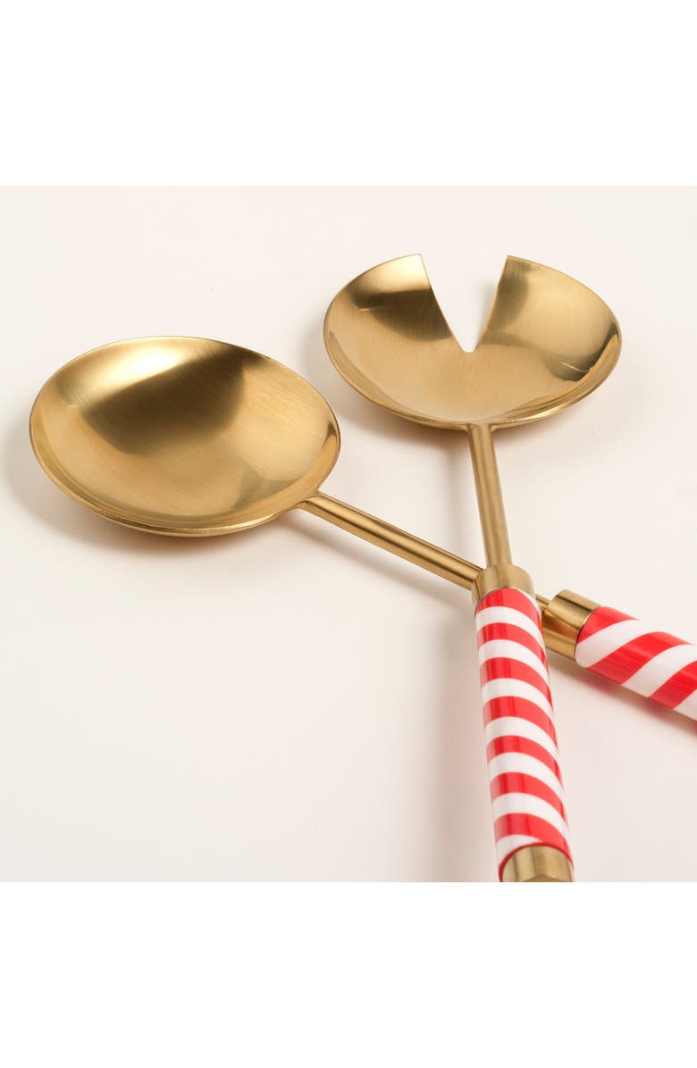 Zsa Zsa Zsu Rampur Set Of 2 Steel Salad Serving, Alternate, color, Gold