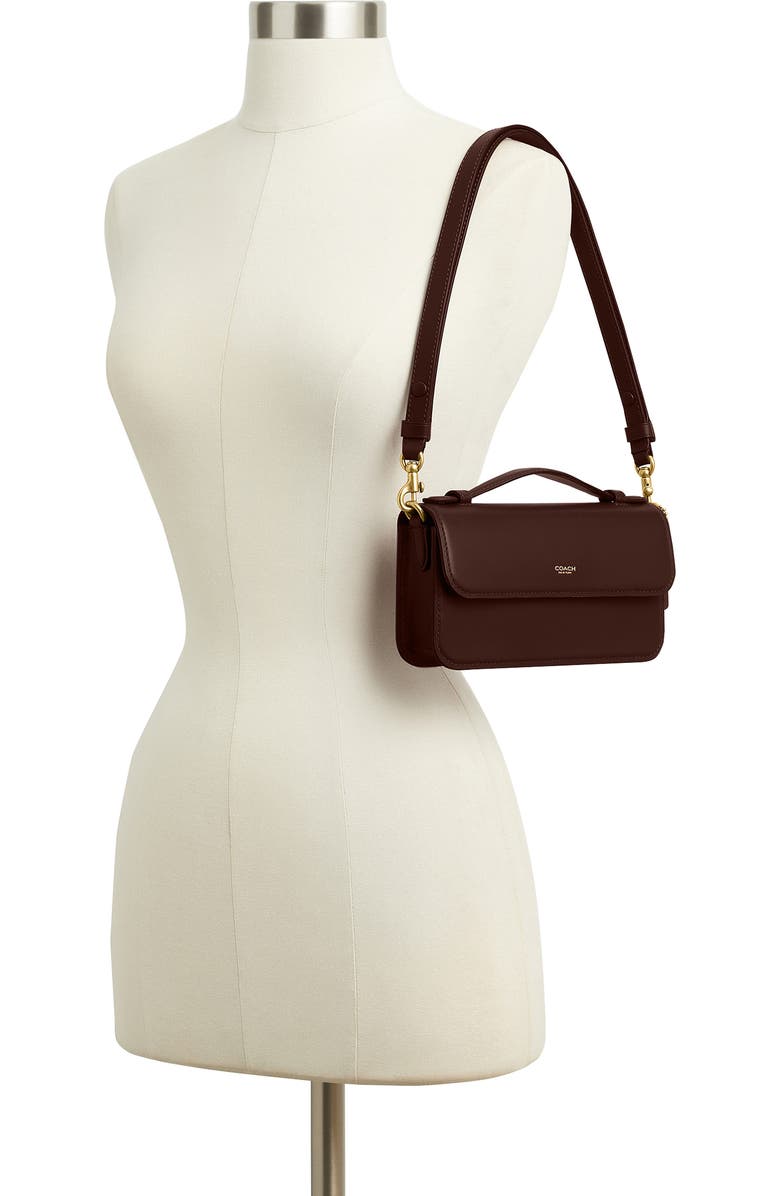 COACH Elora Refined Leather Top Handle Bag, Alternate, color, B4/Maple
