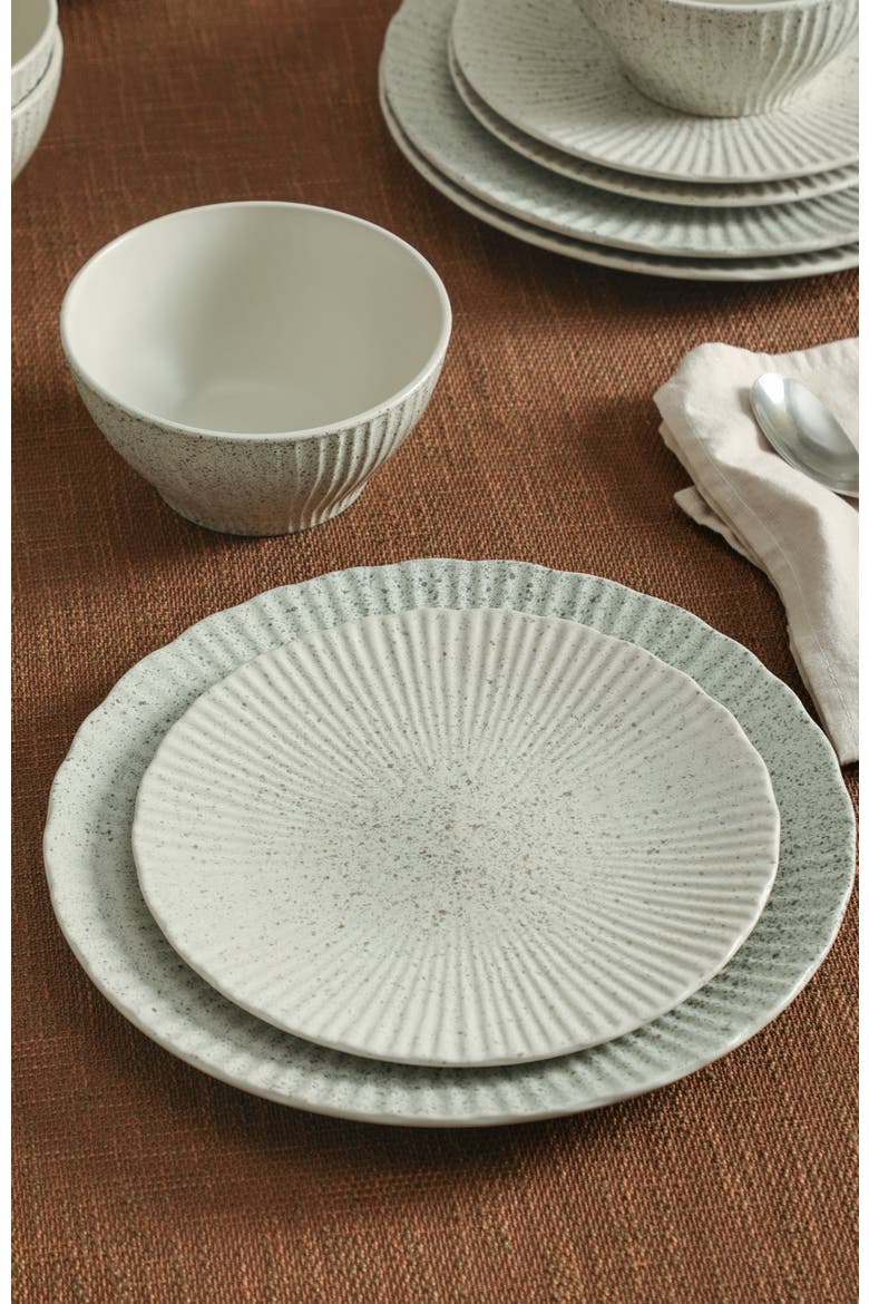 Arlo Stoneware 12-Piece Dinnerware Set, Alternate, color, White