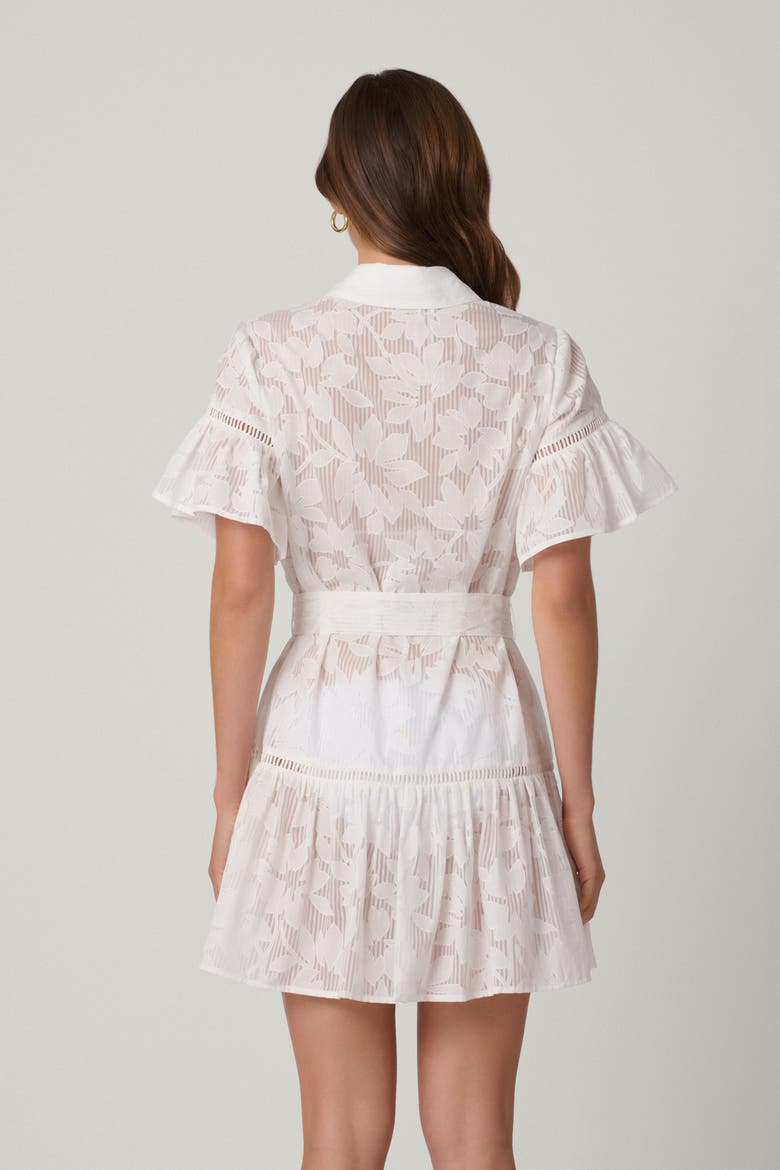 Ruffle Mini Stencil Floral Burnout Cover Up, Alternate, color, Optic