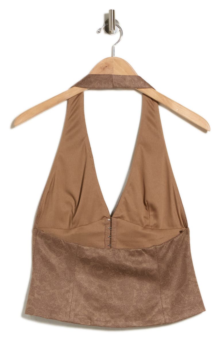Down the Line Crop Halter Top, Main, color, BROWN