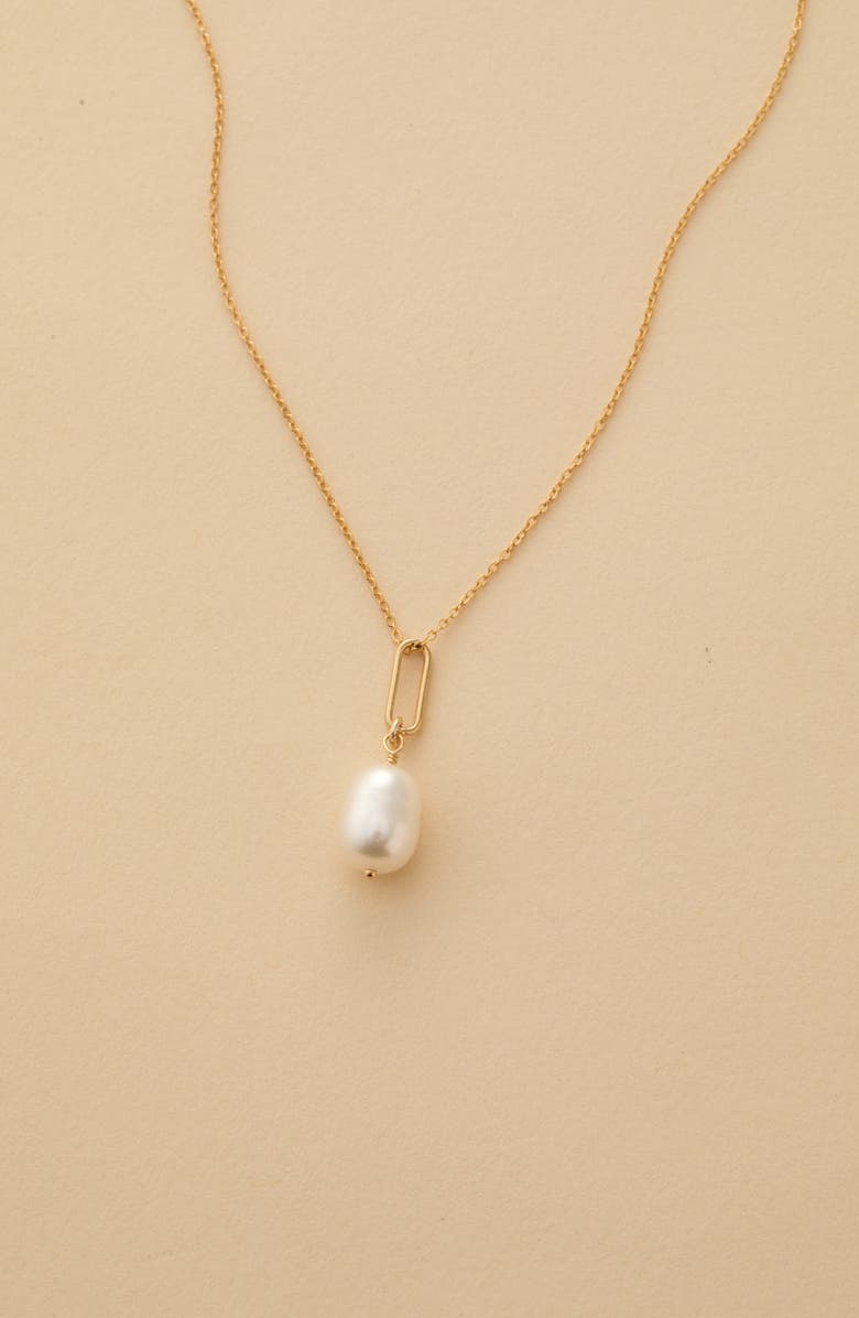 Set & Stones Sadie Freshwater Baroque Pearl Pendant Necklace, Alternate, color, Gold