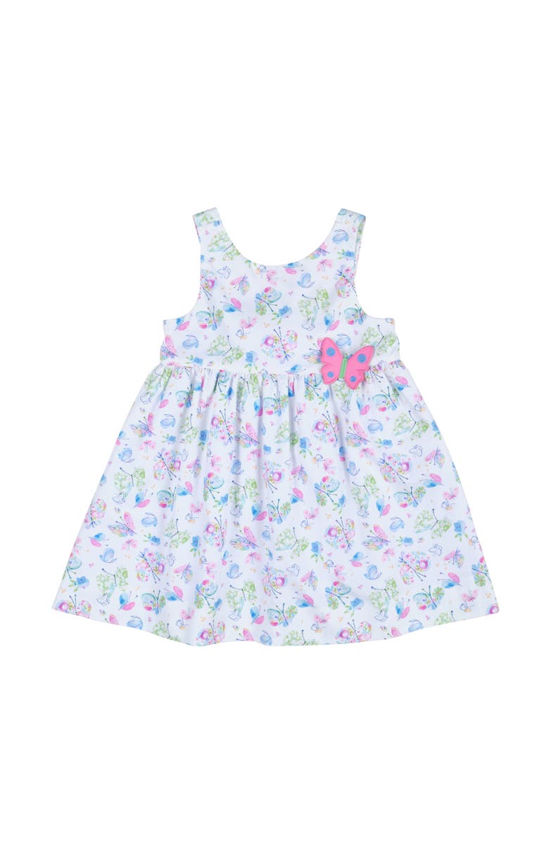 Florence Eiseman Butterfly Print Dress with Butterfly, Main, color, White / Multicolor