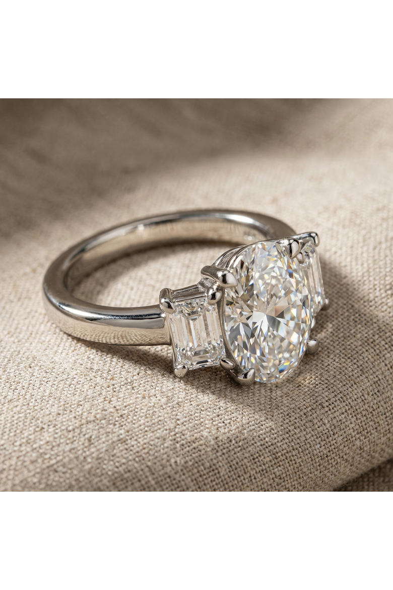 Certified 2 3/4Ct Jenn Oval Diamond Engagement Ring 14k Gold or Platinum Lab, Alternate, color, 14k White Gold
