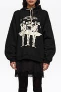 BIMBA Y LOLA Washed Dancers Logo Hooded Sweatshirt