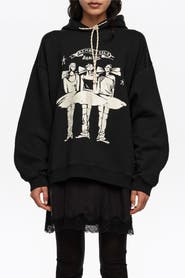 BIMBA Y LOLA Washed Dancers Logo Hooded Sweatshirt