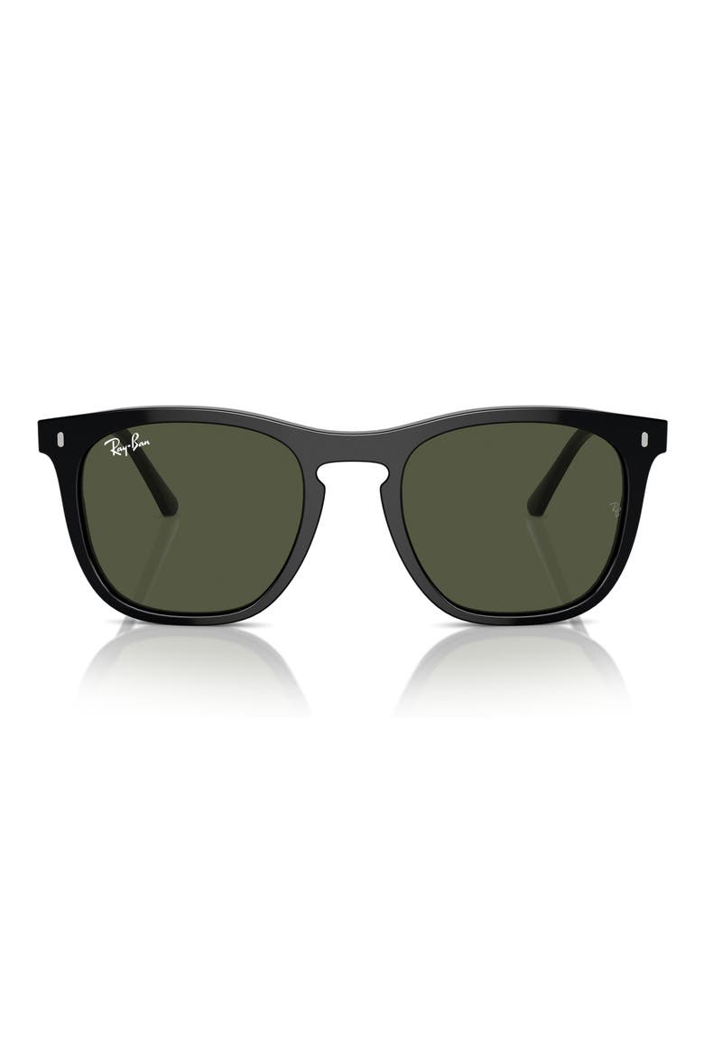 53mm Square Sunglasses, Main, color, BLACK