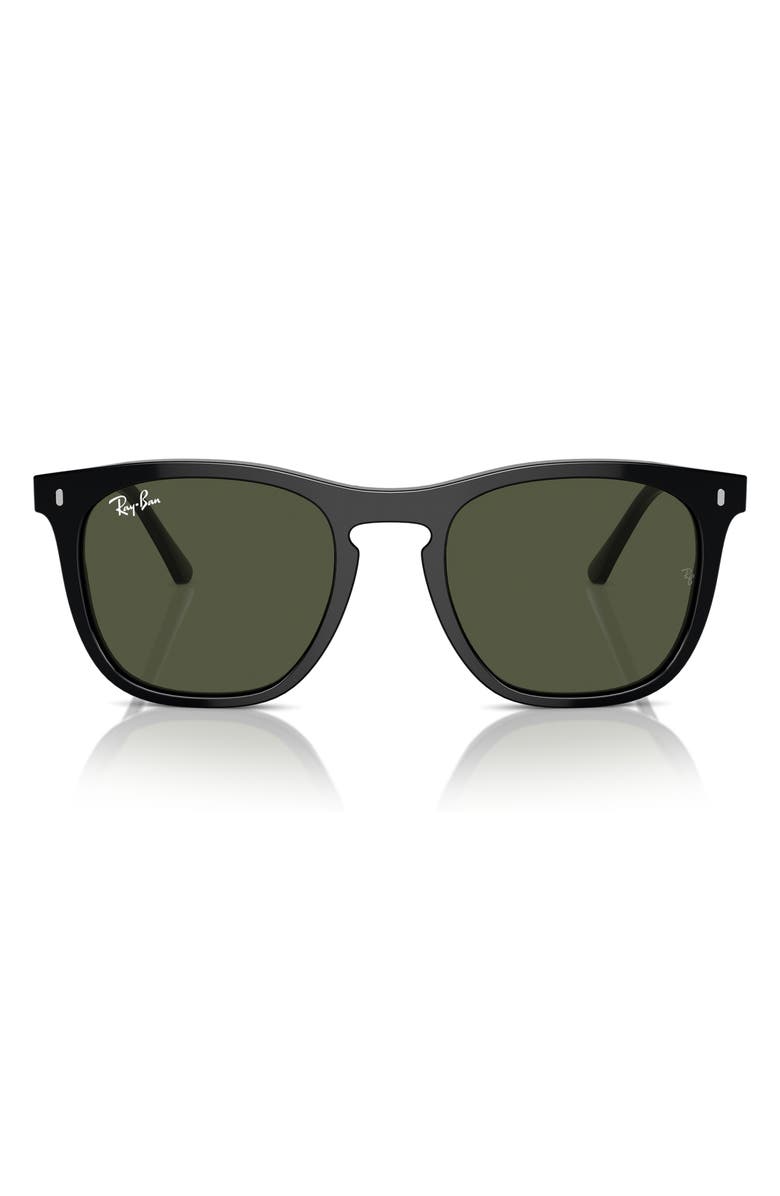 Ray-Ban 53mm Polarized Square Sunglasses, Main, color, Black