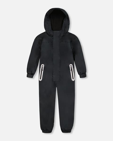 Little Kids Unisex Solid Mid-Season One-Piece Outerwear Black