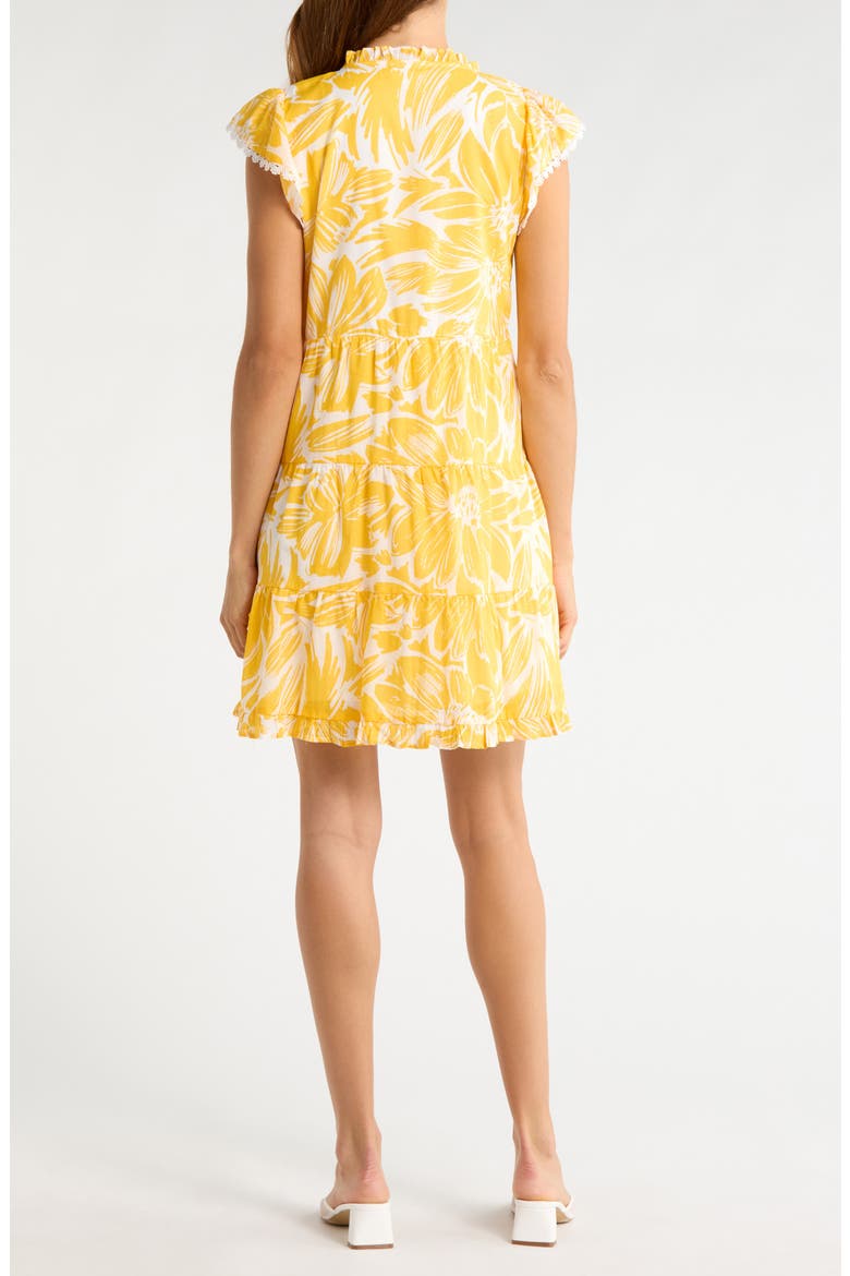 Joni Flutter Sleeve Ruffle Hem Dress, Alternate, color, CREAM-GOLD