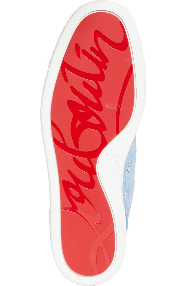 Christian Louboutin Retero Mixed Media Sneaker, Alternate, color, Ceruleo