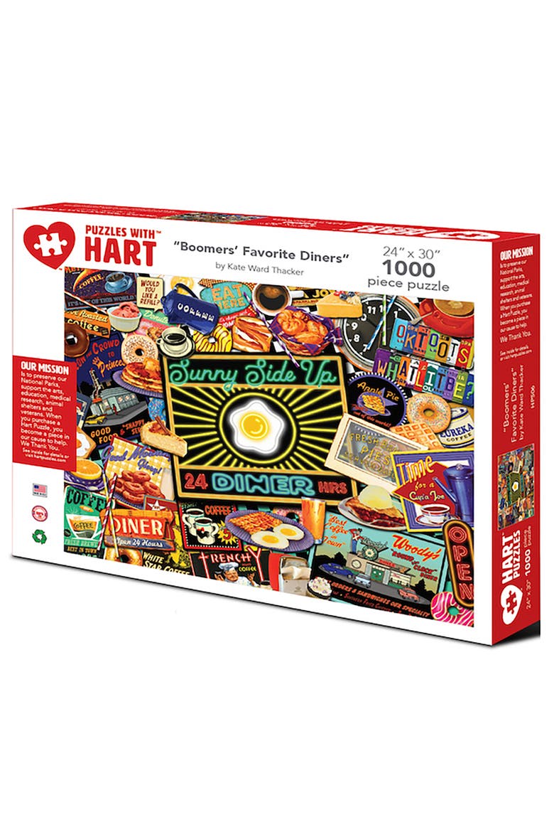 Boomer's Favorite Diners by Kate Ward Thacker, 24 x 30 Inches, 1000 Piece Puzzle, Main, color, Multicolored