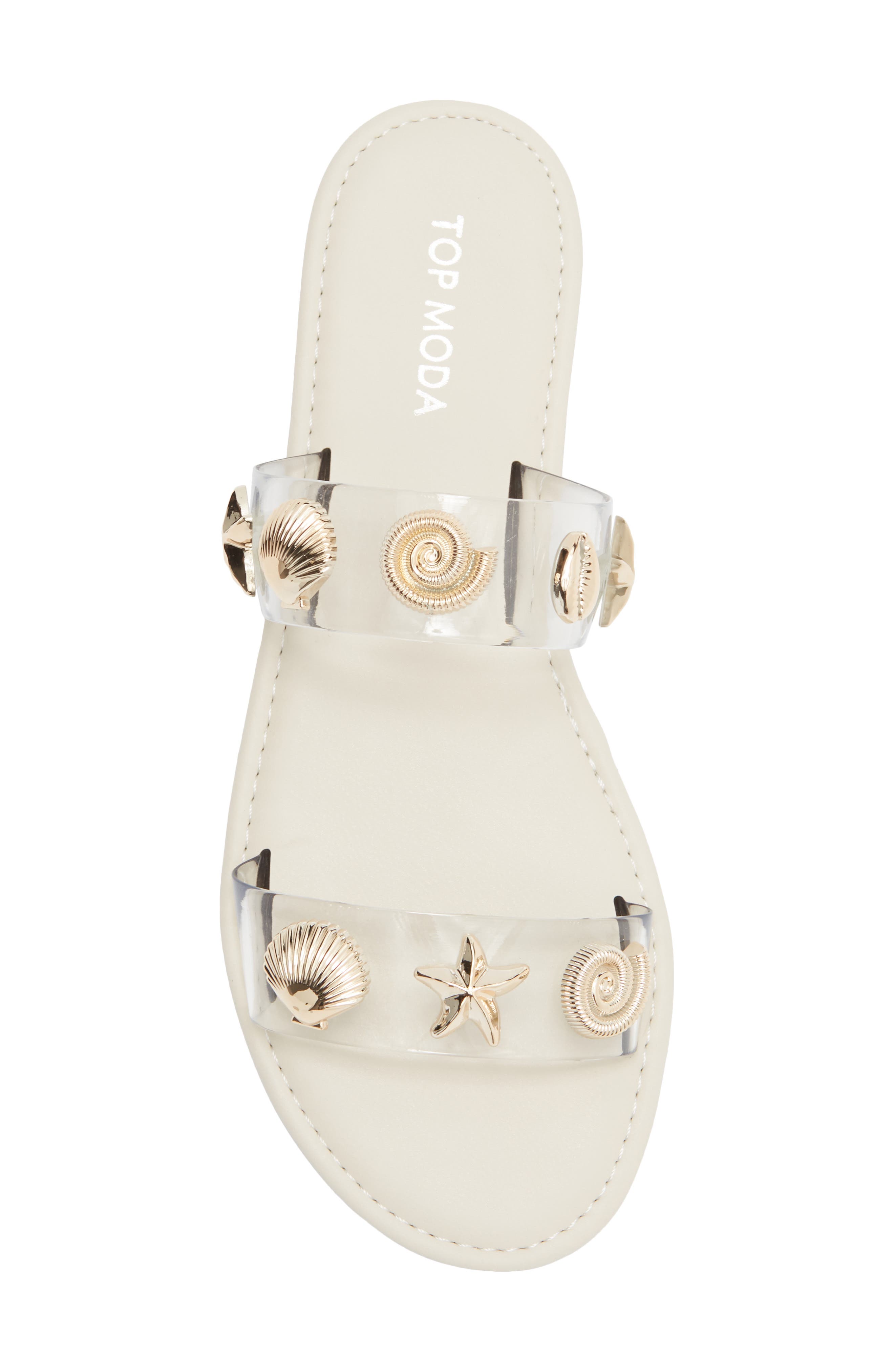 Aria Double Strap Slide Sandal, Alternate, color, CLEAR