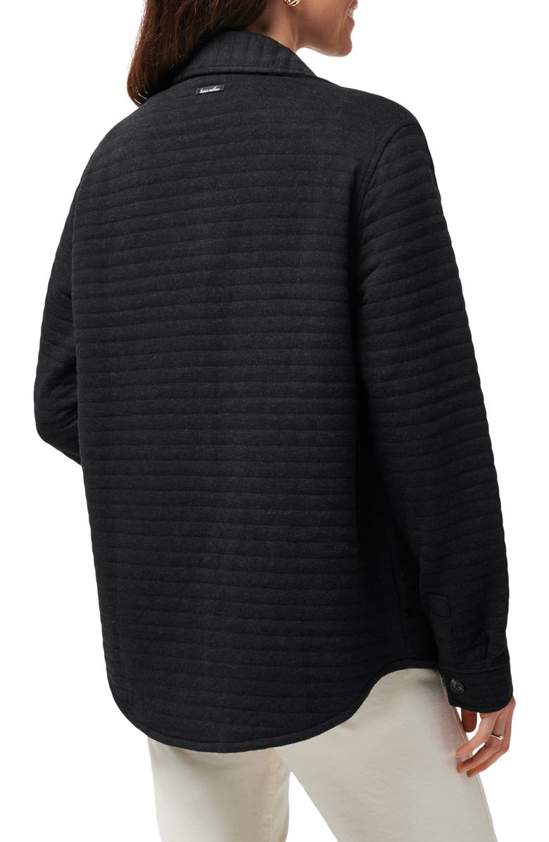 TravisMathew Serene Horizon Quilted Shirt Jacket, Alternate, color, Heather Black