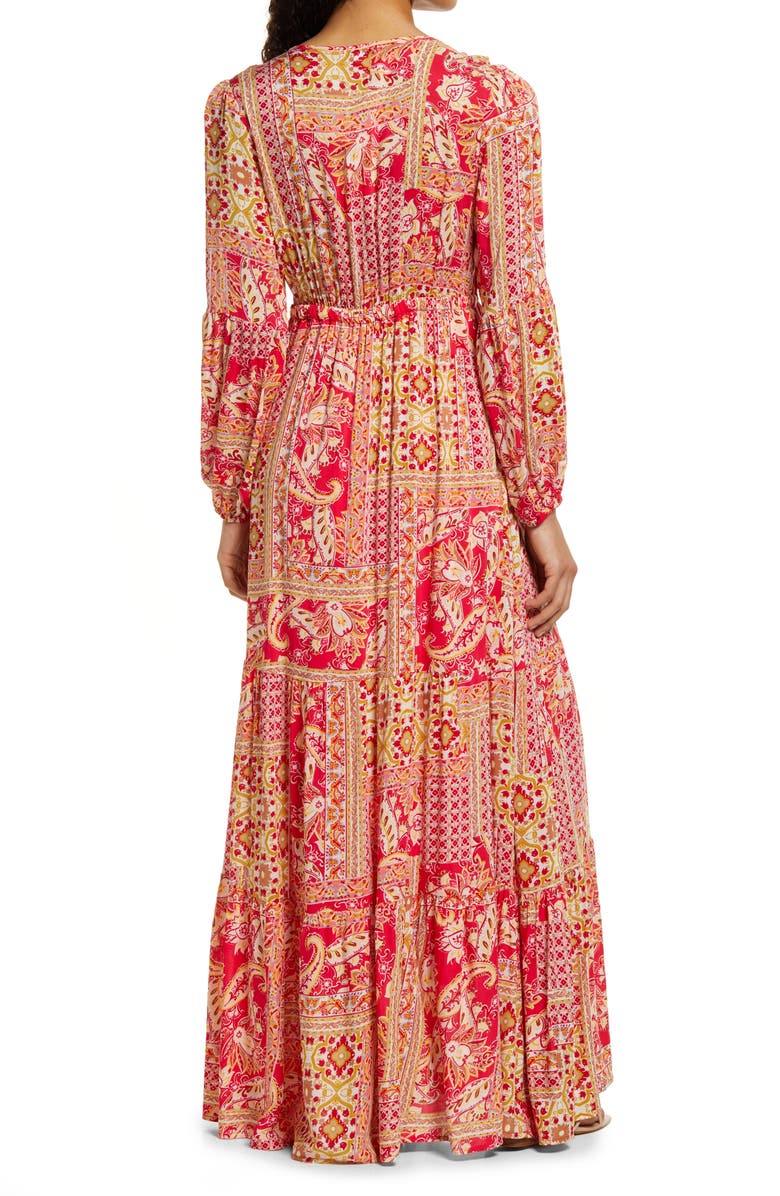 BTFL-life Boho Patchwork Long Sleeve Dress, Alternate, color,