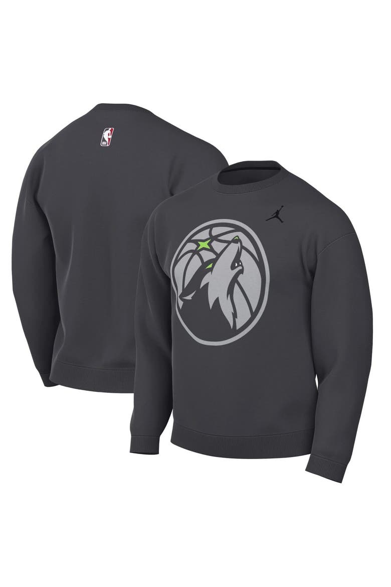 Men's Jordan Brand Anthracite Minnesota Timberwolves Statement Edition Sweatshirt, Main, color, Anthracite