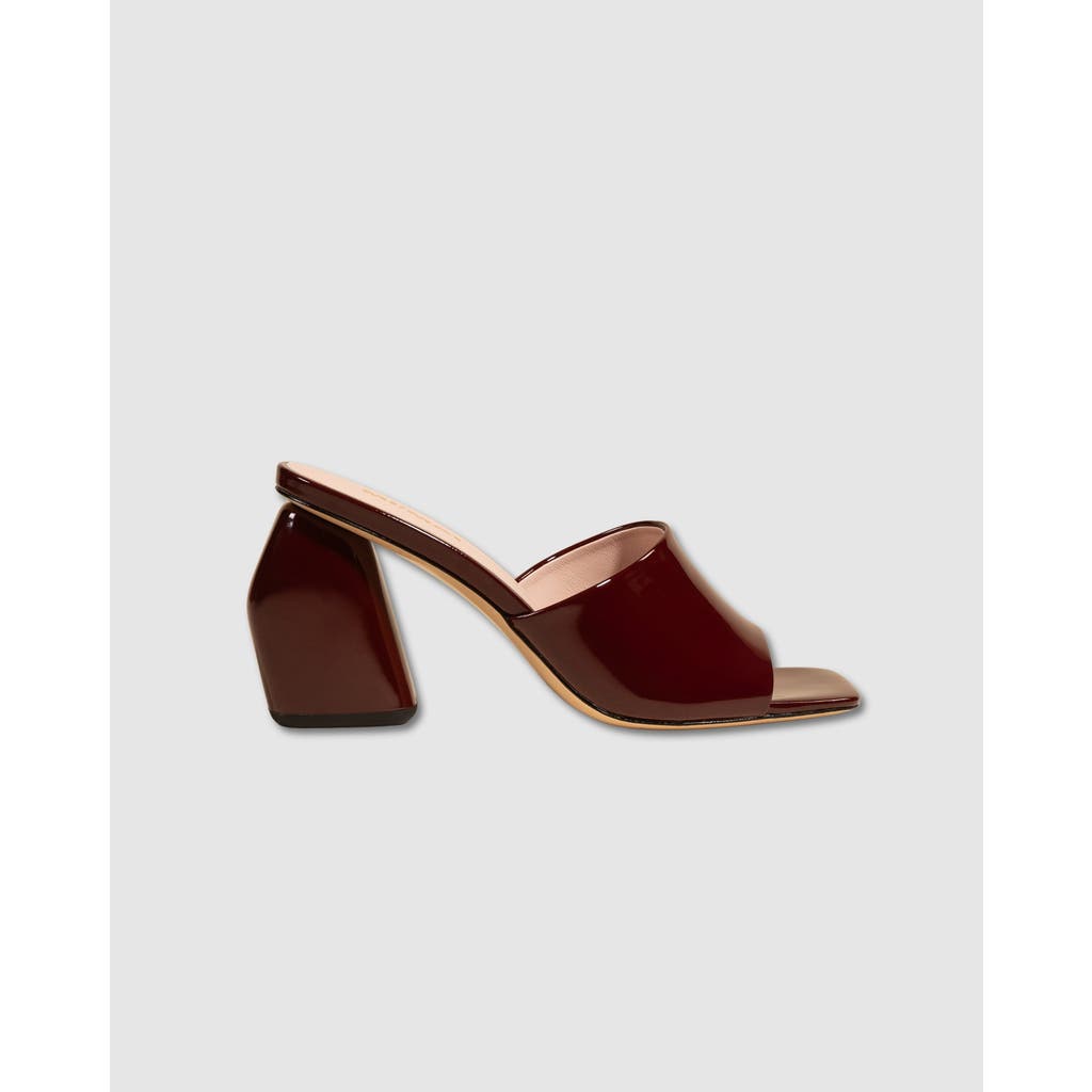 Mi/mai Gemma Patent High Mule In Burgundy
