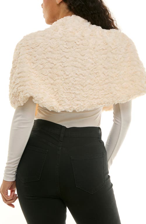 Nina Leonard Faux Fur Bolero In Neutral