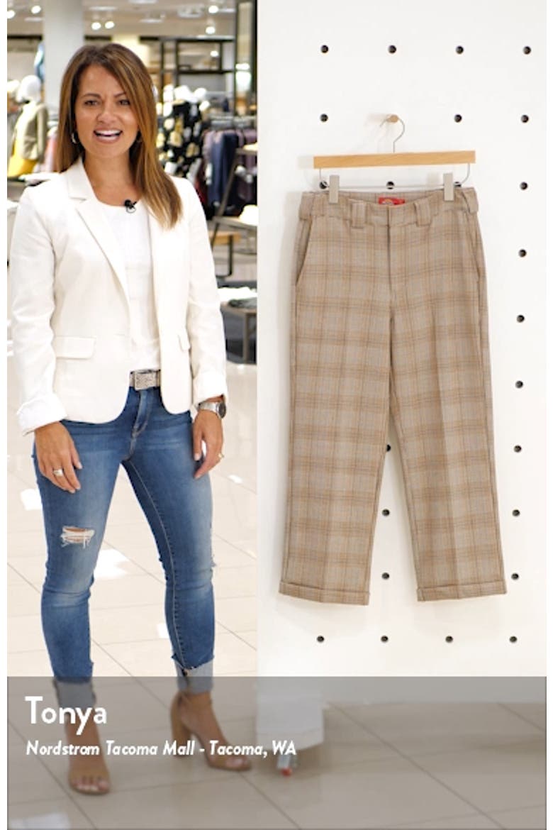Plaid Straight Leg Crop Work Pants video