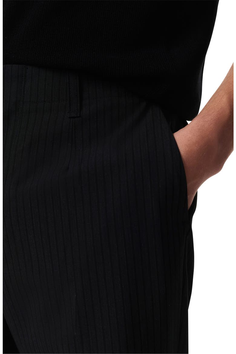 Lennon Pinstripe Wool Blend Trousers, Alternate, color, BLACK