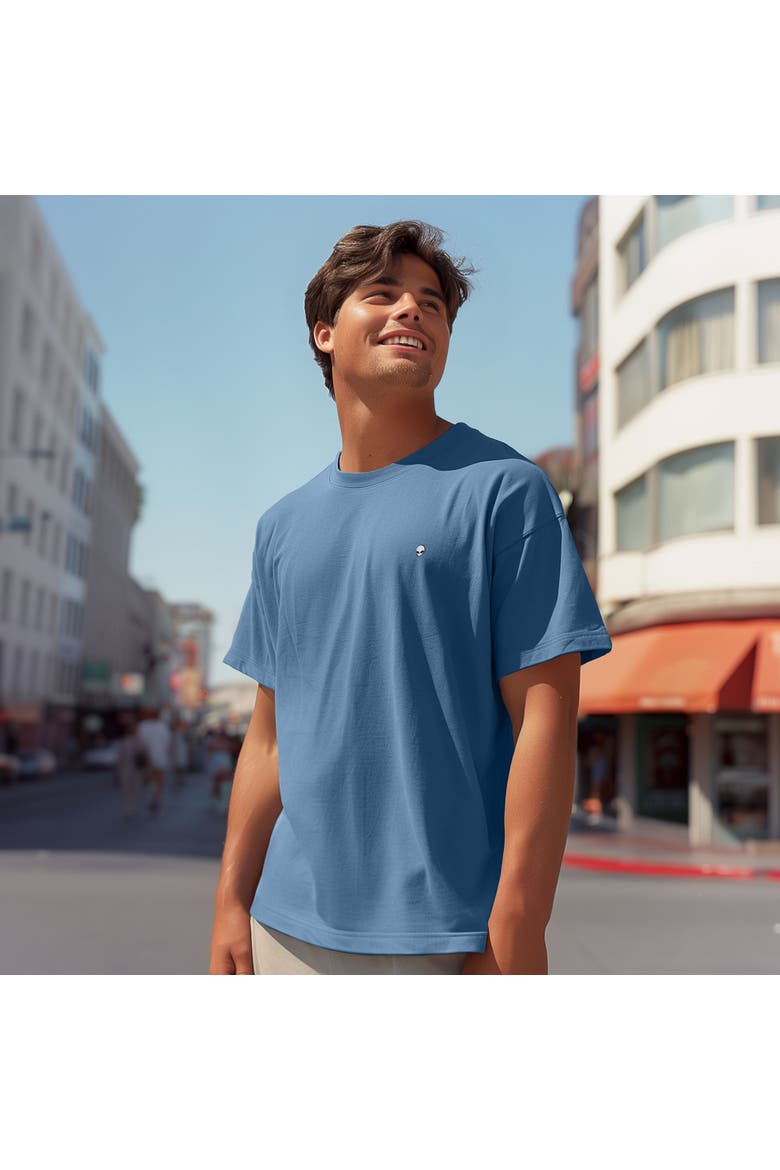 Mens Lil Alien Heavyweight Pigment Dye Tee, Alternate, color, Pebble Blue