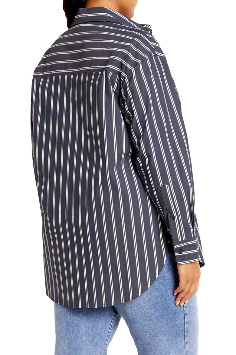 Celine Stripe Shirt, Alternate, color, NAVY