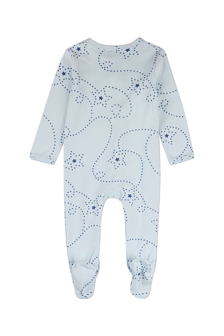 Baby Entangled Stars Front-Snap Footie, Alternate, color, Baby Blue