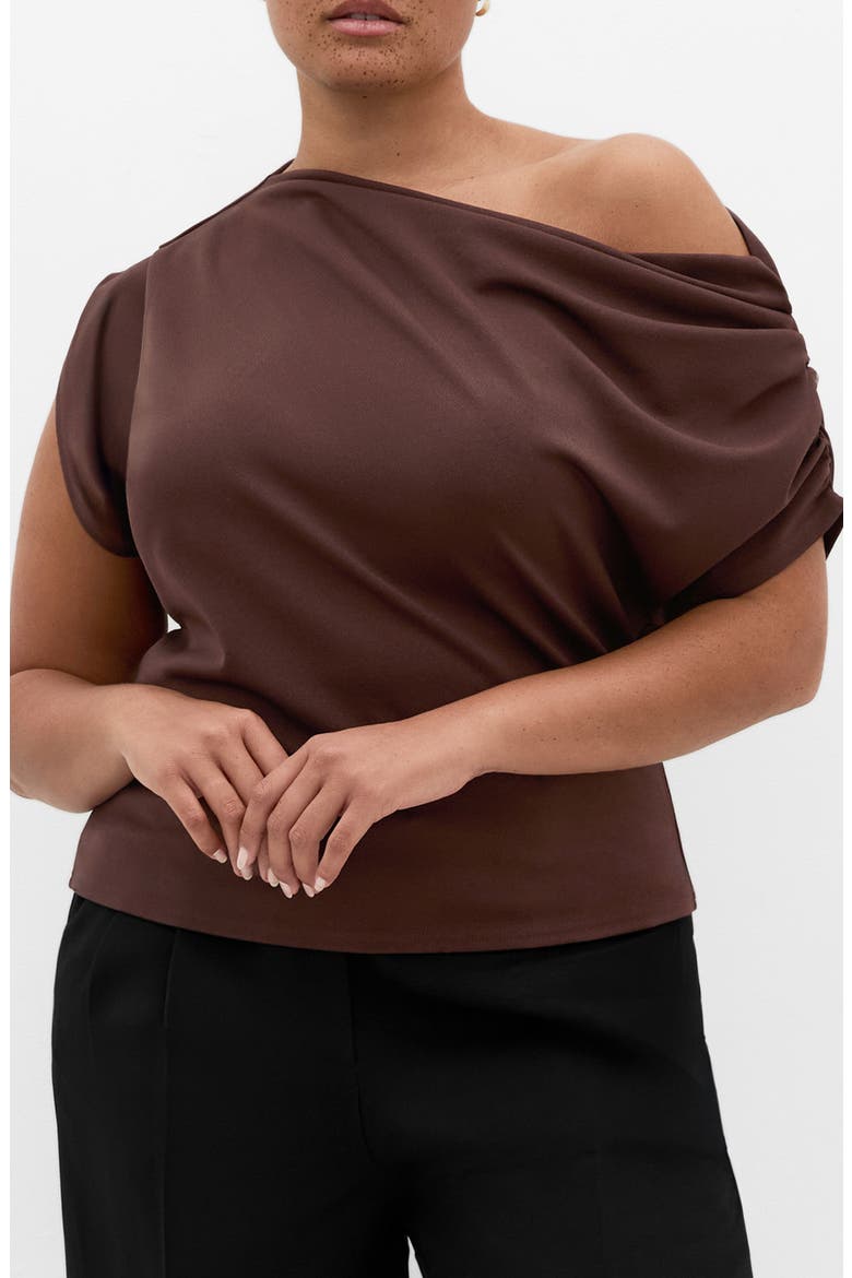 Imani One-Shoulder Top, Main, color, CHOCOLATE
