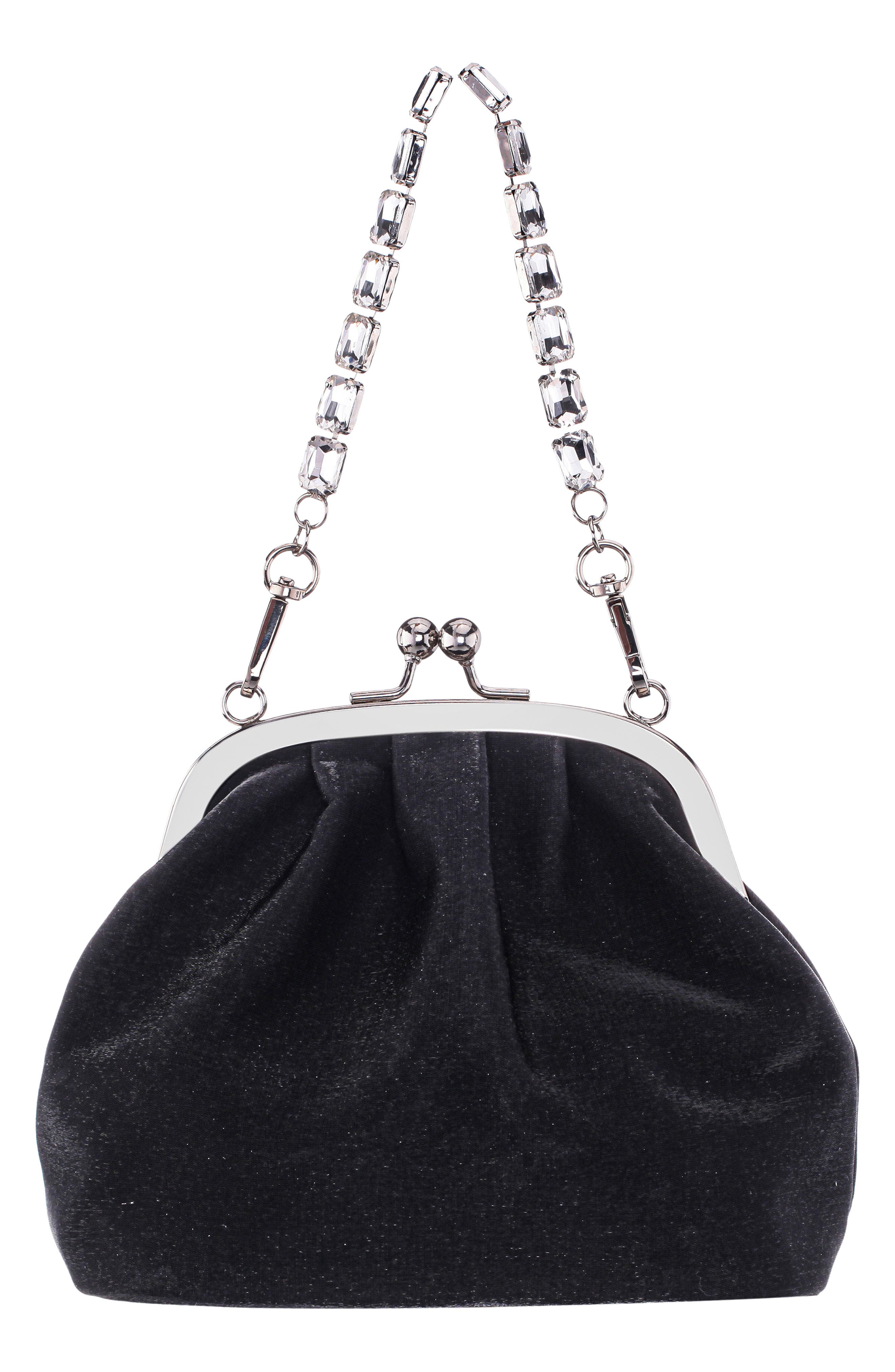 Nina Elsbeth Crystal Clutch, Alternate, color, Black