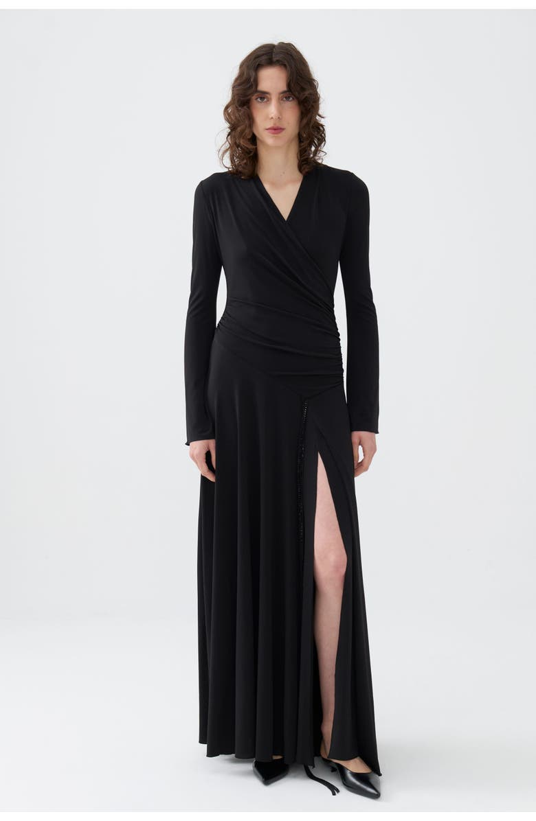 Nocturne Double Breasted Long Dress, Main, color,
