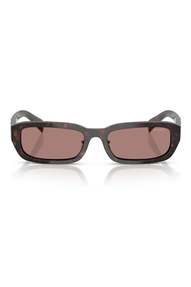 55mm Rectangular Sunglasses, Main, color, LITE BROWN
