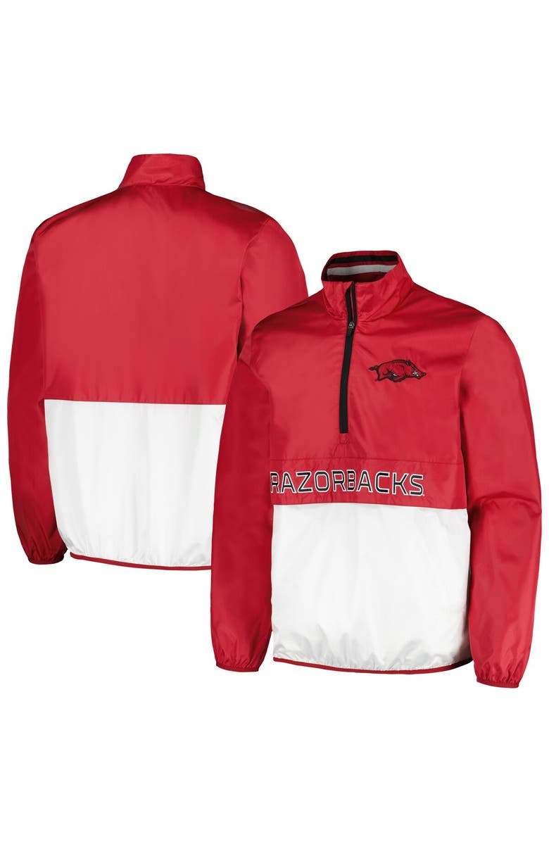 G-III SPORTS BY CARL BANKS Men's G-III Sports by Carl Banks Cardinal Arkansas Razorbacks Cornerman Half-Zip Top, Alternate, color, Cardinal