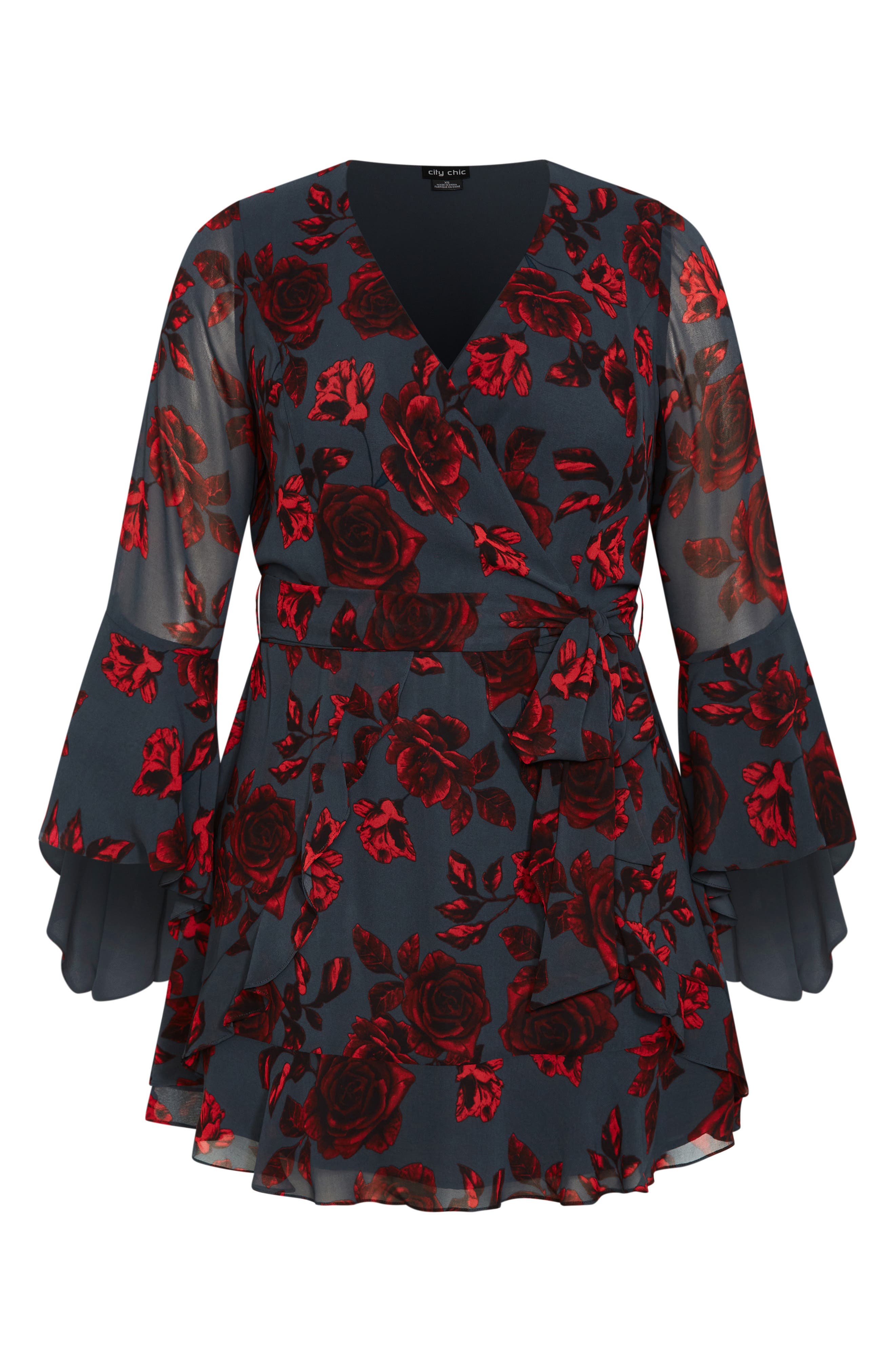 City Chic Ariarne Floral Long Sleeve Dress (Women) | Nordstromrack