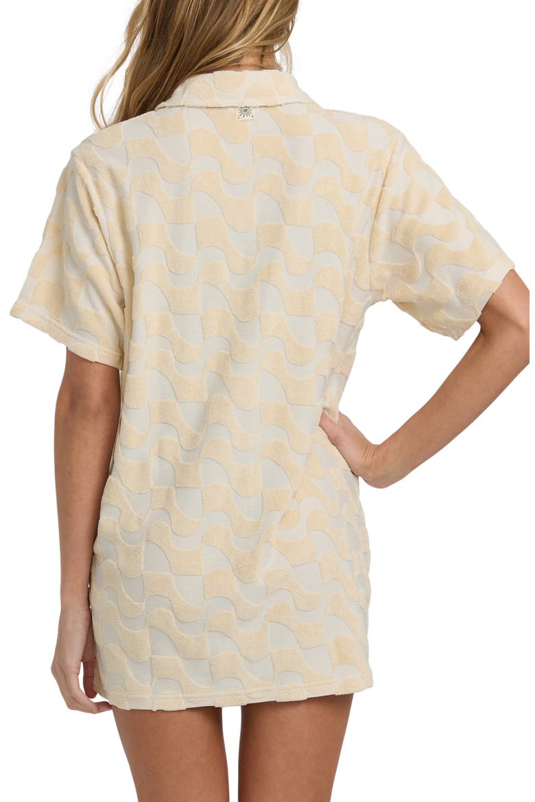 Laura Waves Jacquard Cotton Terry Cover-Up Button-Up Shirt, Alternate, color, ANTIQUE WHITE