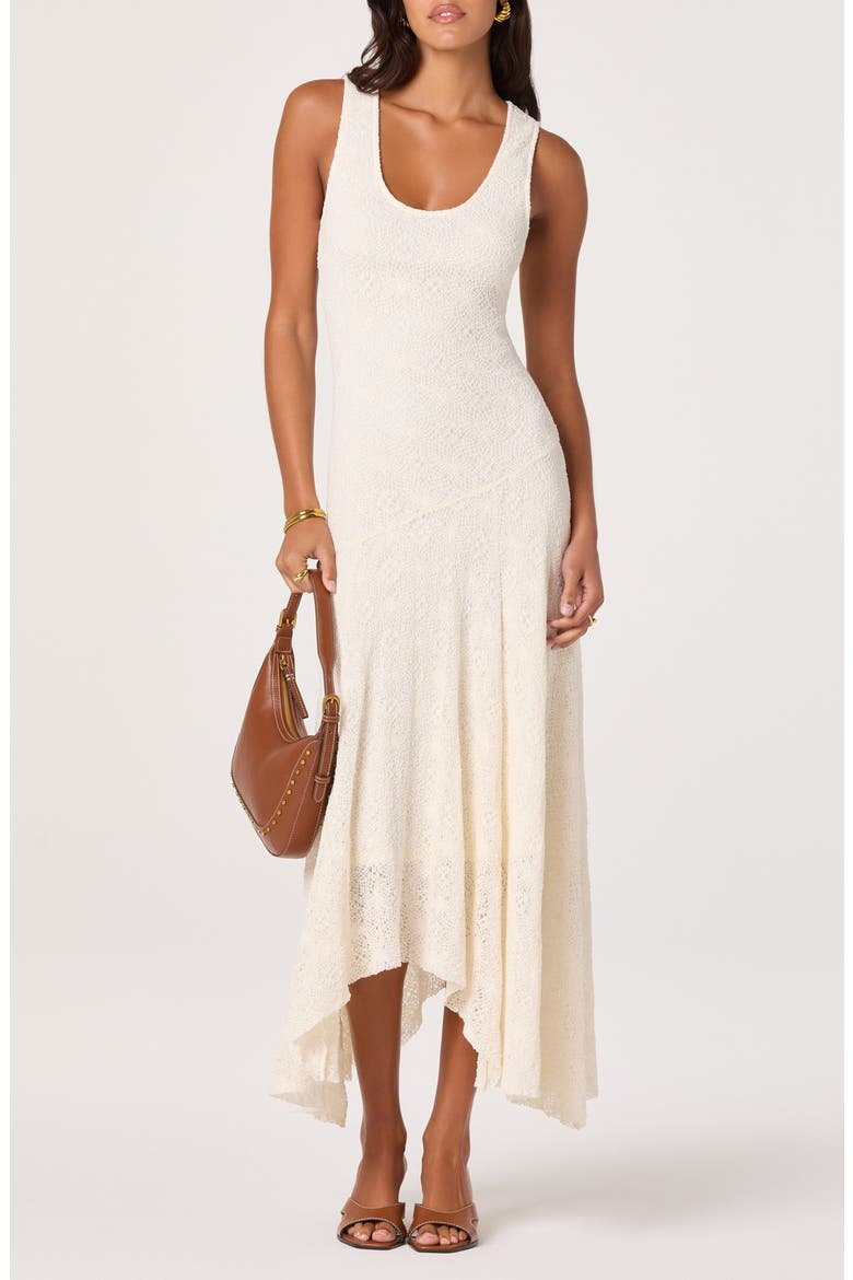 Freida Lace Asymmetrical Hem Dress, Alternate, color, CREAM