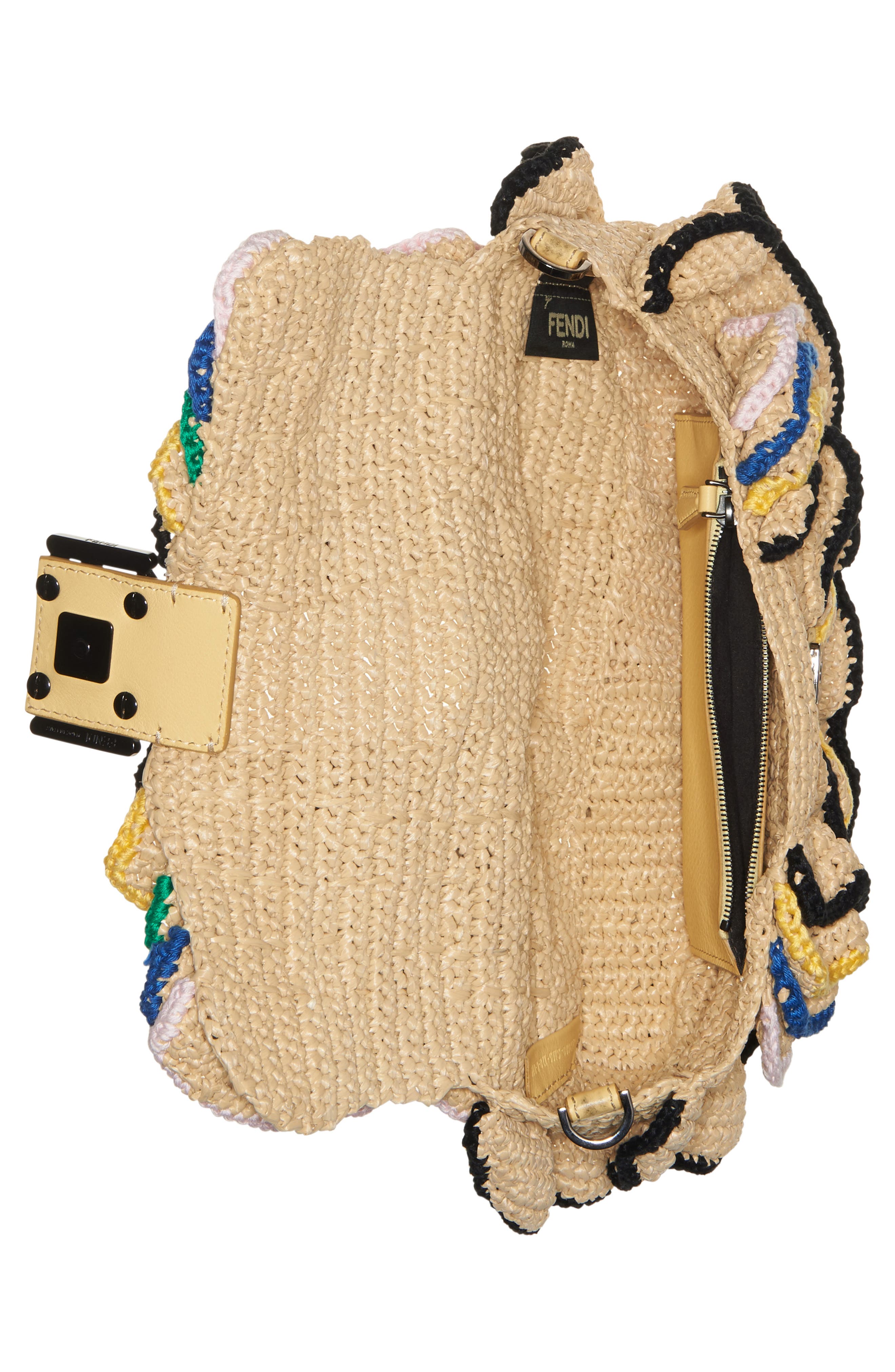 Raffia Wave Baguette, Alternate, color, NATURAL/ MULTI