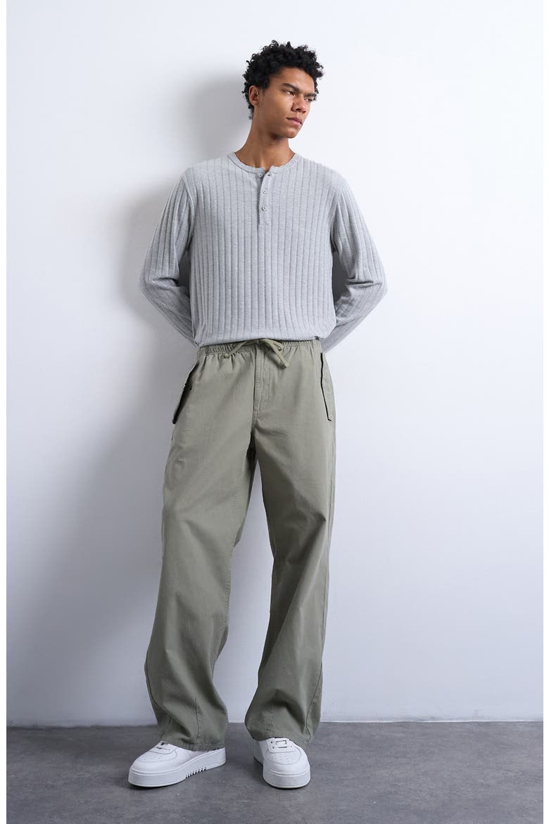 Baggy Canvas Trousers, Alternate, color, KHAKI
