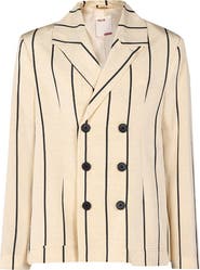 PCFG Silk & Linen Blend Free Heaven Kutnia Striped Blazer