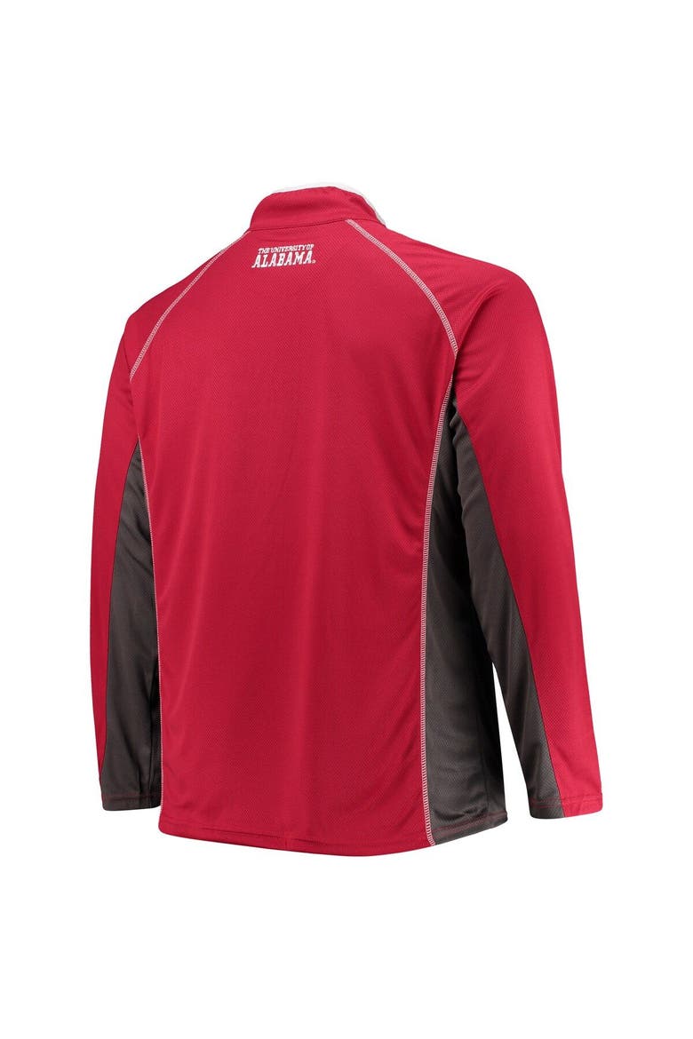 Men's Crimson Alabama Crimson Tide Big & Tall Textured Raglan Quarter-Zip Jacket, Alternate, color, Crimson