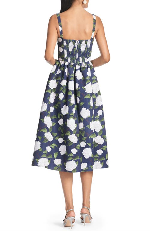 Sachin & Babi Olena Floral Mikado Midi Cocktail Dress In Multi
